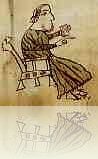 Bild 1 Darstellung eines Hofrichter im Codex Peniarth 28